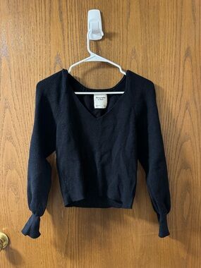 Abercrombie & Fitch Black V-Neck Pullover Sweater